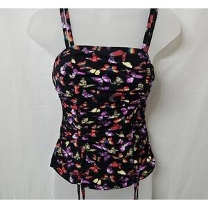 Juniors Sz Small Rouched Butterfly Tank Top Y2K Cami Fairy Whimsigoth Adjustable